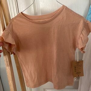 Peach Ruffle Sleeve Top